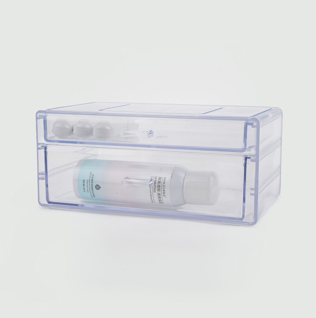 دراور دو کشو بزرگ شفاف مناسب نظم‌دهی لوازم آرایش و وسایل کوچک