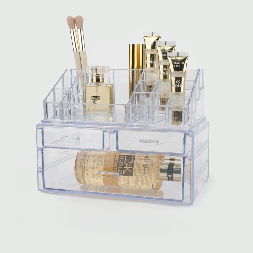 استند آرایشی سه کشو بزرگ با رویه ساده و طراحی شیک