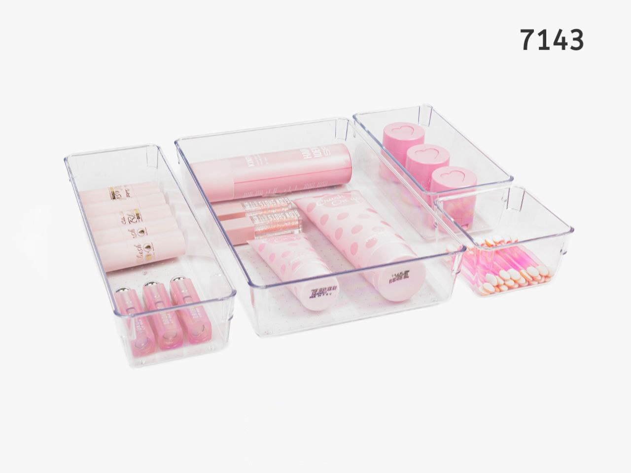 ست نظم‌دهنده ۴عددی داخل کشو شفاف با چهار سایز